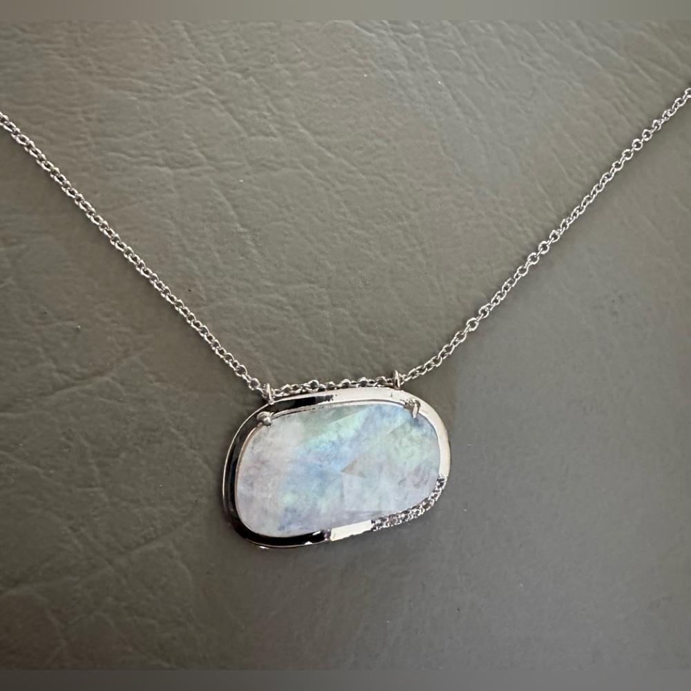 Adornia Moonstone & White Topaz Pendant - Picture 10 of 11